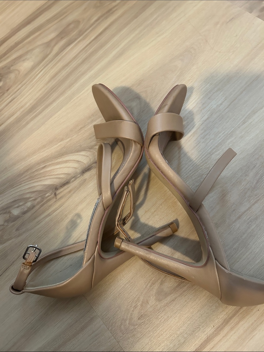 Steve Madden Nude/Tan Strappy Ankle-Tie Heels - Picture 6 of 8